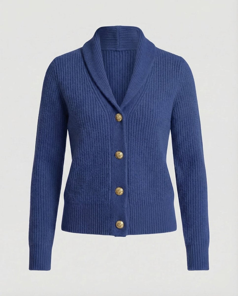 Aria | Women's Ribbed Knit Button-Front Lapel Collar Cardigan
