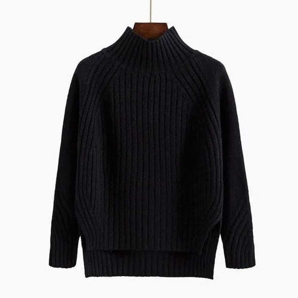 Camila | Women's Ribbed Knit Turtleneck Long Sleeve Sweater Relaxed Fit