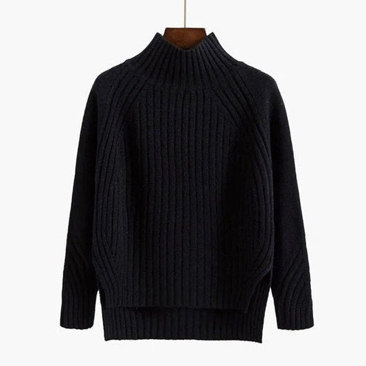 Camila | Women's Ribbed Knit Turtleneck Long Sleeve Sweater Relaxed Fit