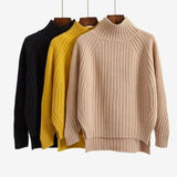 Camila | Women's Ribbed Knit Turtleneck Long Sleeve Sweater Relaxed Fit - 6
