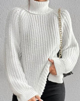 Harper | Women's Ribbed Turtleneck Sweater Long-Sleeve Chunky Knit Pullover