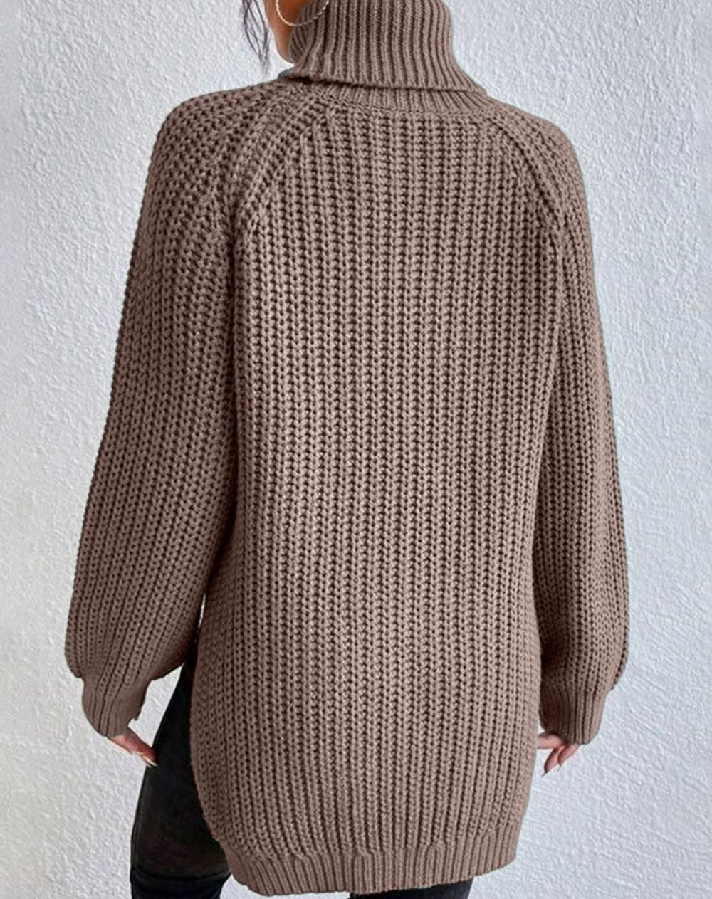 Harper | Women's Ribbed Turtleneck Sweater Long-Sleeve Chunky Knit Pullover - 10