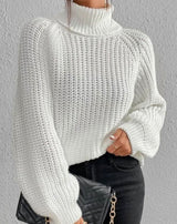 Harper | Women's Ribbed Turtleneck Sweater Long-Sleeve Chunky Knit Pullover - 2