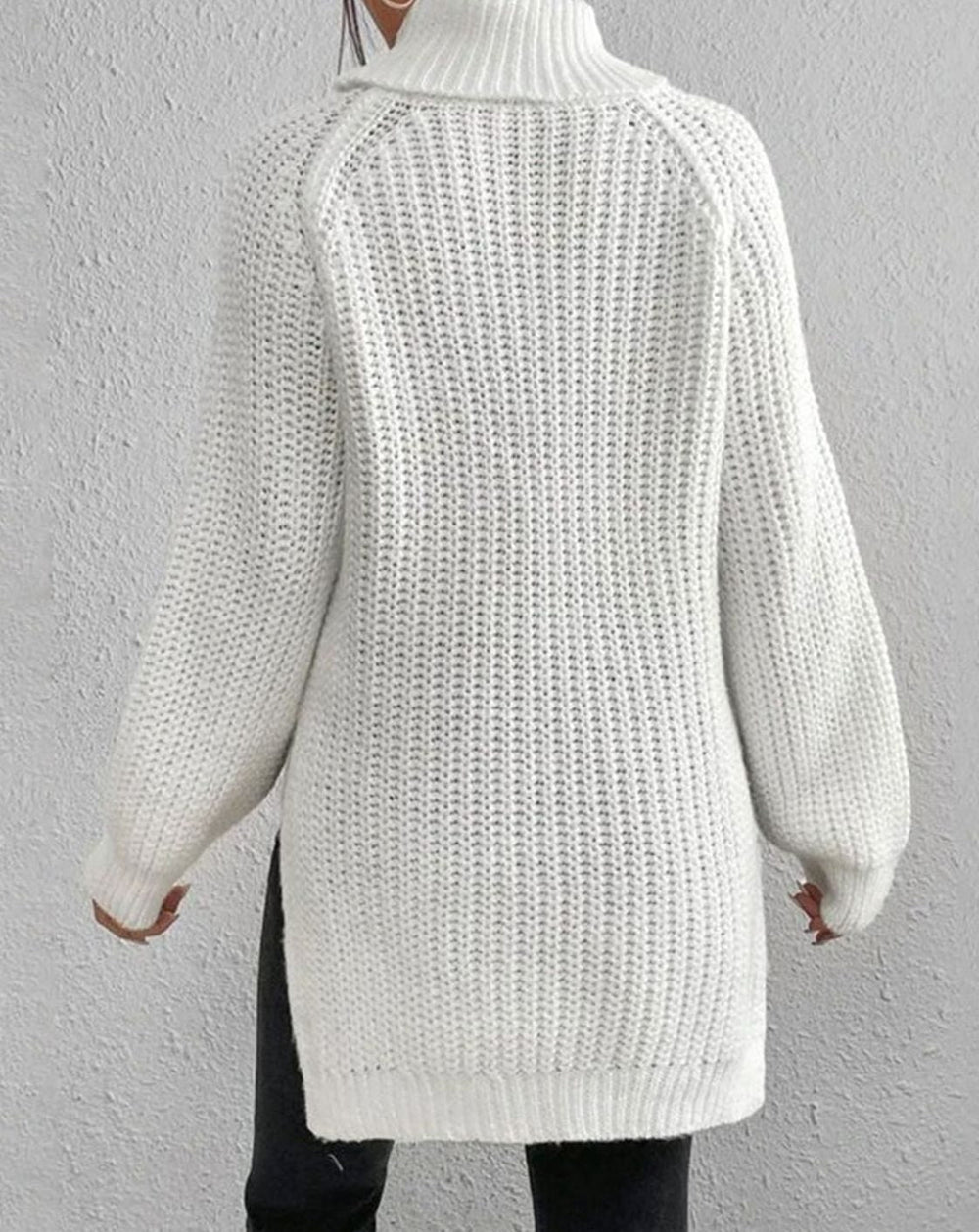 Harper | Women's Ribbed Turtleneck Sweater Long-Sleeve Chunky Knit Pullover - 3