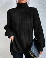 Harper | Women's Ribbed Turtleneck Sweater Long-Sleeve Chunky Knit Pullover - 4