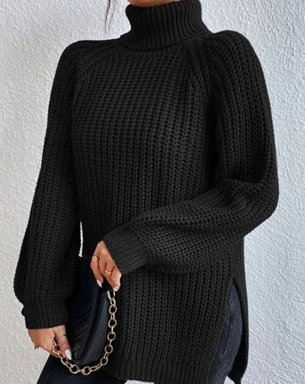 Harper | Women's Ribbed Turtleneck Sweater Long-Sleeve Chunky Knit Pullover - 5