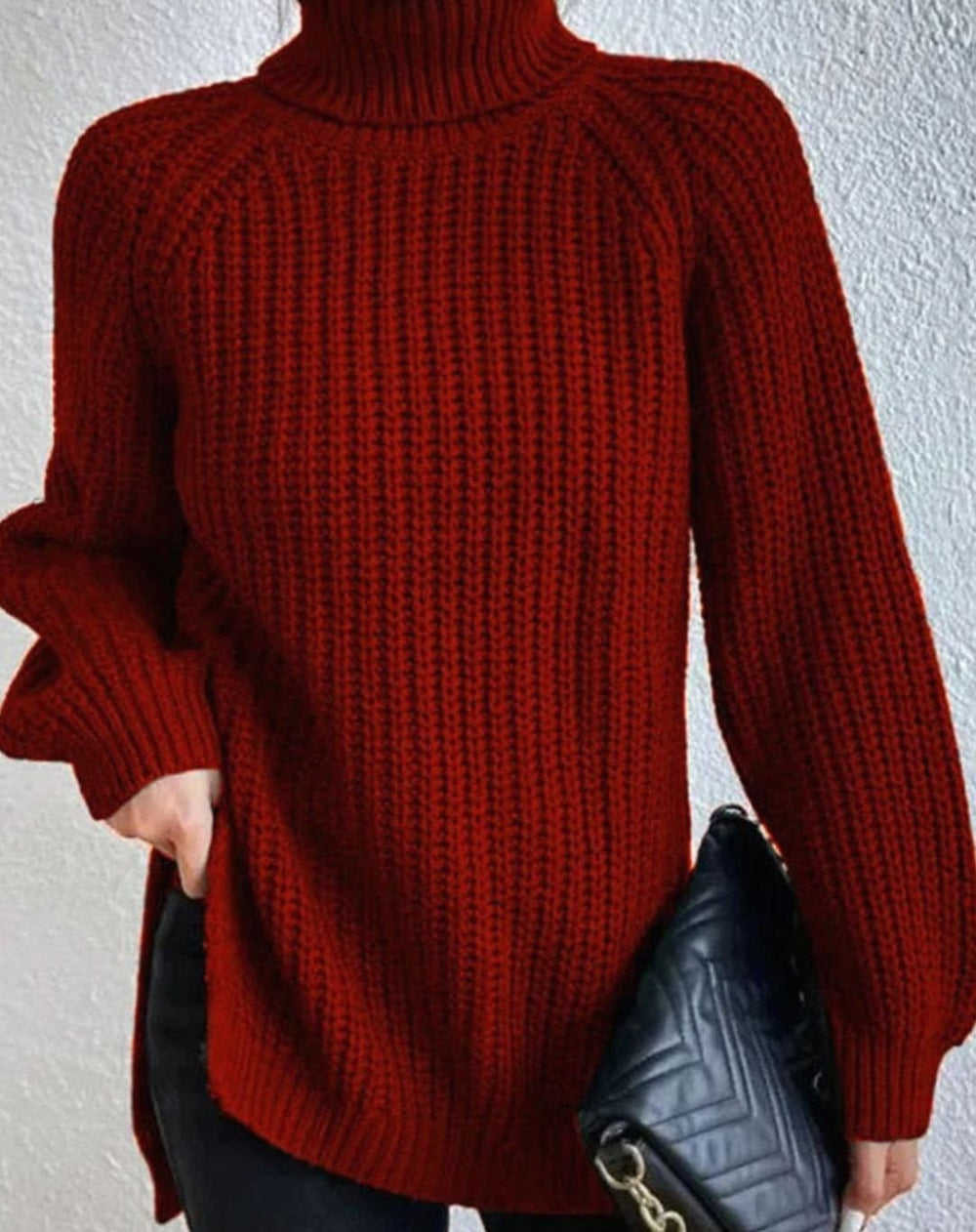 Harper | Women's Ribbed Turtleneck Sweater Long-Sleeve Chunky Knit Pullover - 7