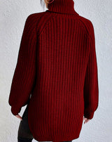 Harper | Women's Ribbed Turtleneck Sweater Long-Sleeve Chunky Knit Pullover - 8