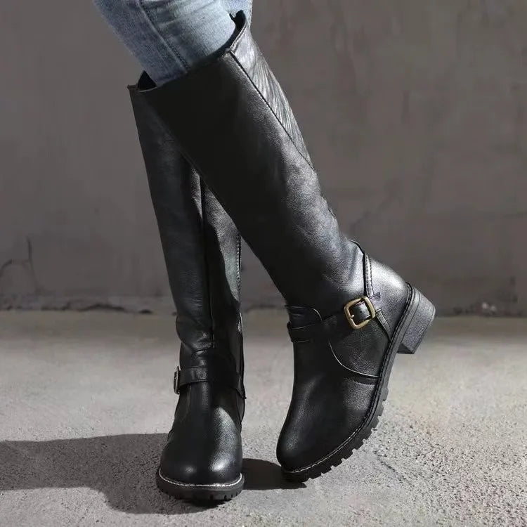 Women's buckle strap boots, view 5