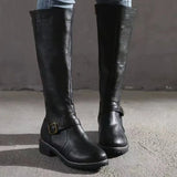 Women's buckle strap boots, view 6