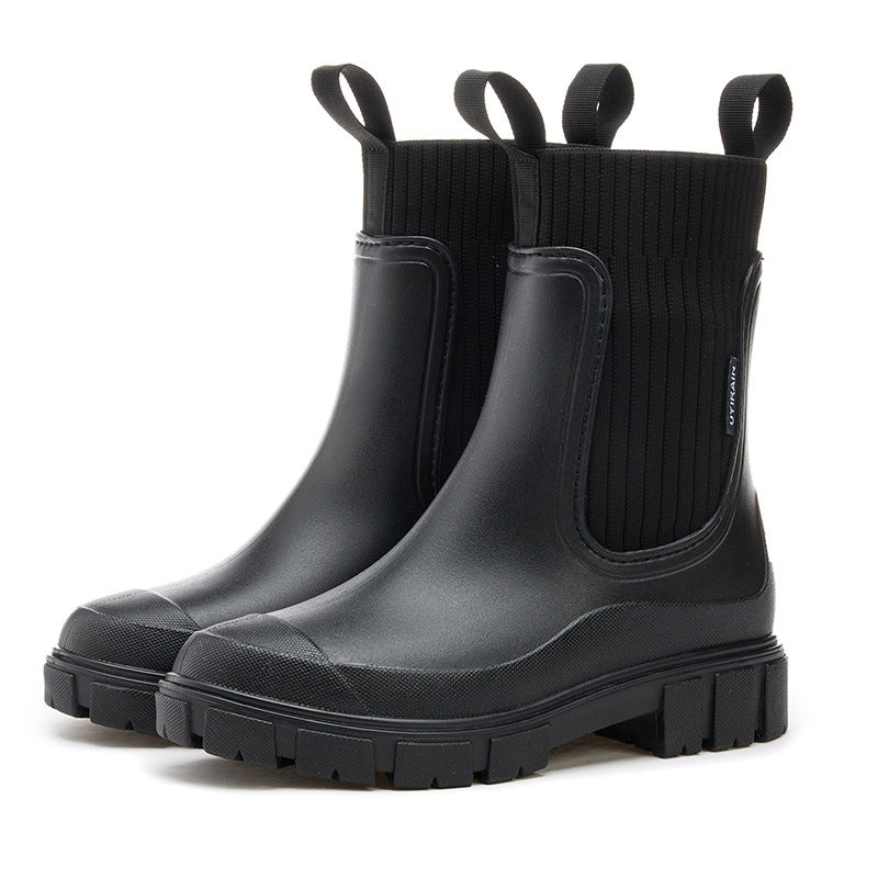 Women's ribbed ankle boots, view 2