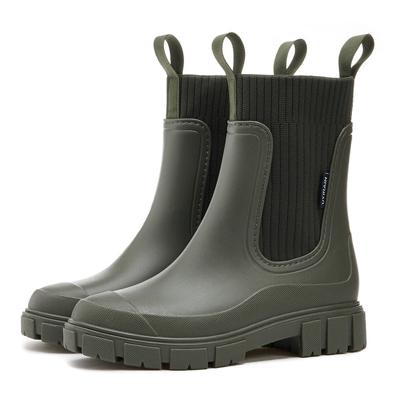 Women's ribbed ankle boots, view 3