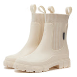 Women's ribbed ankle boots, view 4