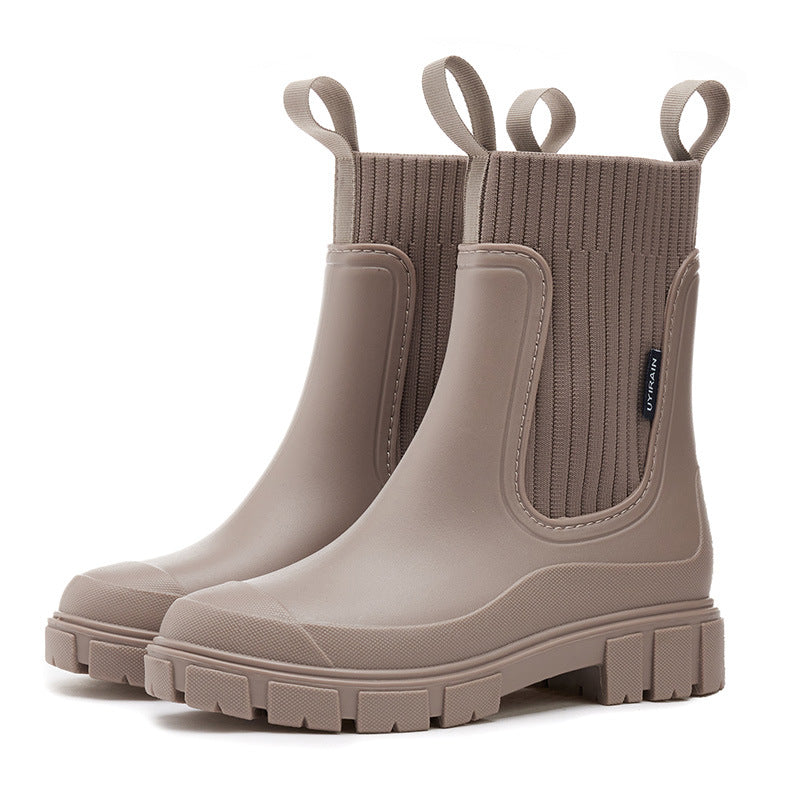 Women's ribbed ankle boots, view 5