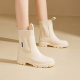 Women's ribbed ankle boots, view 6