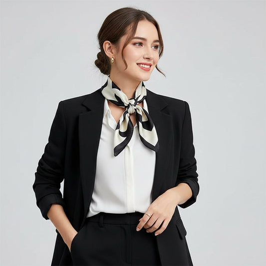Women's Silk Scarf – Printed Design, Versatile Wrap & Fashion Accessory