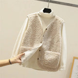 Charlotte | Women's Sherpa Fleece Button-Front Puffer Vest