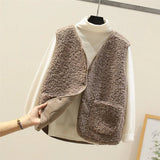 Charlotte | Women's Sherpa Fleece Button-Front Puffer Vest