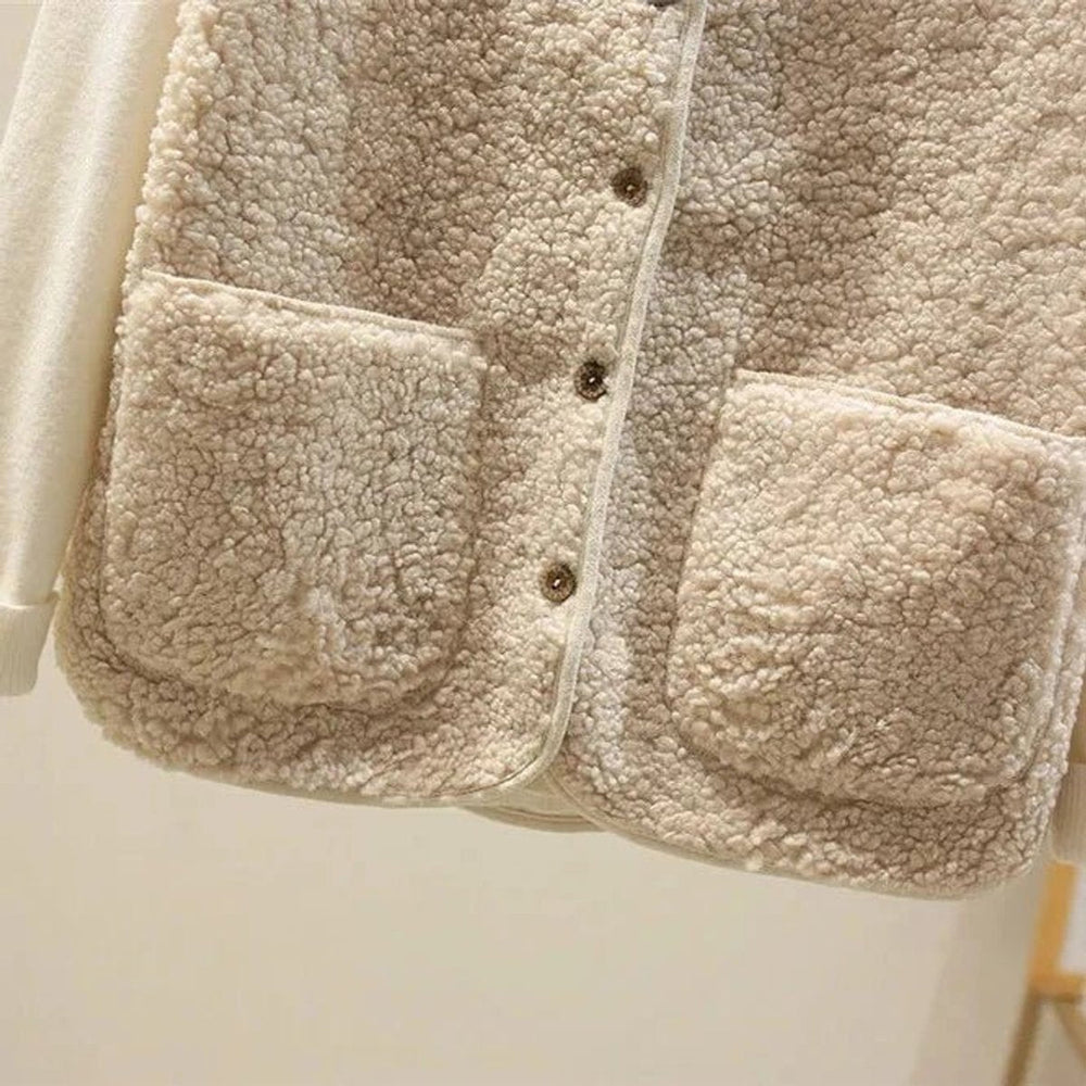 Charlotte | Women's Sherpa Fleece Button-Front Puffer Vest