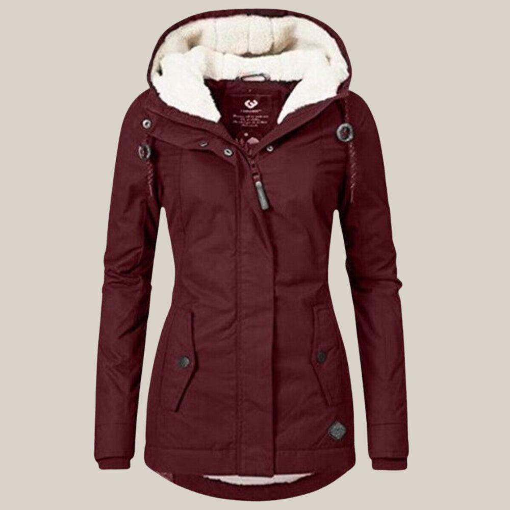 Harper | Women's Sherpa-Lined Hooded Quilted Jacket Fleece Winter Coat
