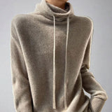 Olivia | Women's Slouchy Turtleneck Drawstring Pullover Sweater