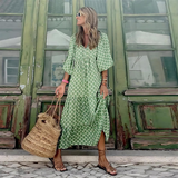 Women's Floral Maxi Dress – Spring Casual Style, Flowy Silhouette & Multiple Sizes