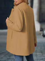 Layla | Women's Stand-Collar Button-Front Longline Blazer Coat