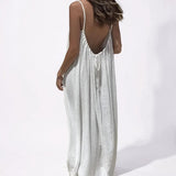 Women's Dress Casual Sleeveless Maxi Spaghetti Strap Beach Dress