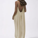 Women's Dress Casual Sleeveless Maxi Spaghetti Strap Beach Dress