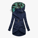 Women's Hooded Synthetic Winter Jacket with Asymmetrical Zip - Stylish & Warm Outerwear