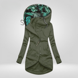 Women's Hooded Synthetic Winter Jacket with Asymmetrical Zip - Stylish & Warm Outerwear