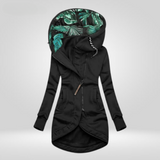 Women's Hooded Synthetic Winter Jacket with Asymmetrical Zip - Stylish & Warm Outerwear