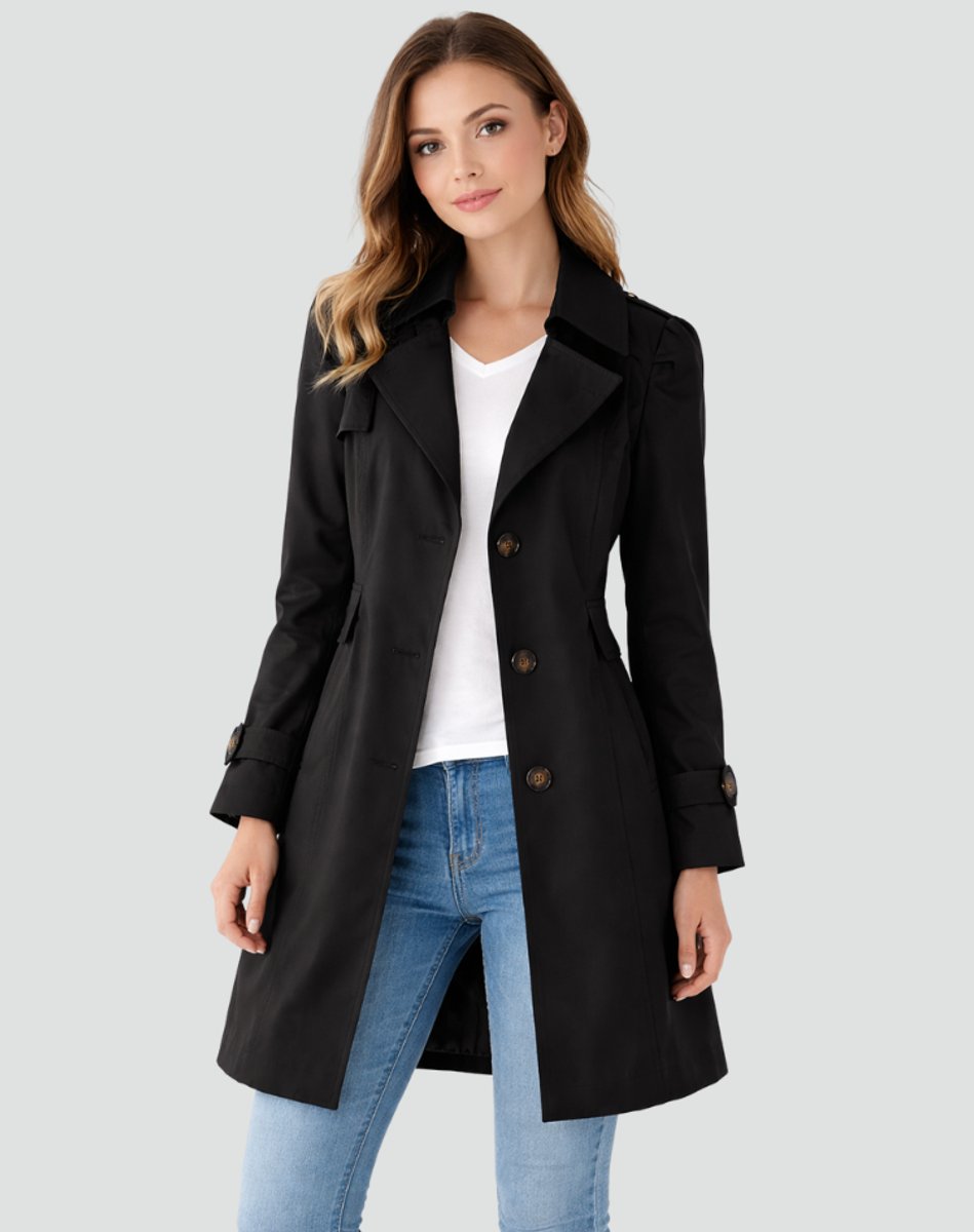 Layla | Women's Tailored Mid-Length Double-Breasted Trench Coat
