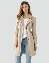 Layla | Women's Tailored Mid-Length Double-Breasted Trench Coat