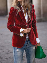 Charlotte | Women's Velvet Single-Breasted Blazer Vest Jacket