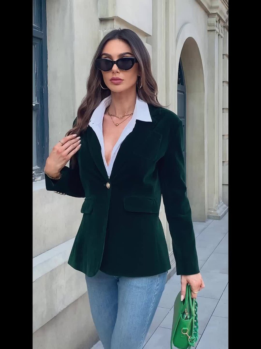 Charlotte | Women's Velvet Single-Breasted Blazer Vest Jacket