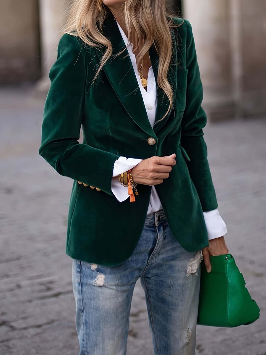 Charlotte | Women's Velvet Single-Breasted Blazer Vest Jacket