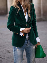 Charlotte | Women's Velvet Single-Breasted Blazer Vest Jacket