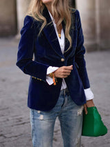 Charlotte | Women's Velvet Single-Breasted Blazer Vest Jacket