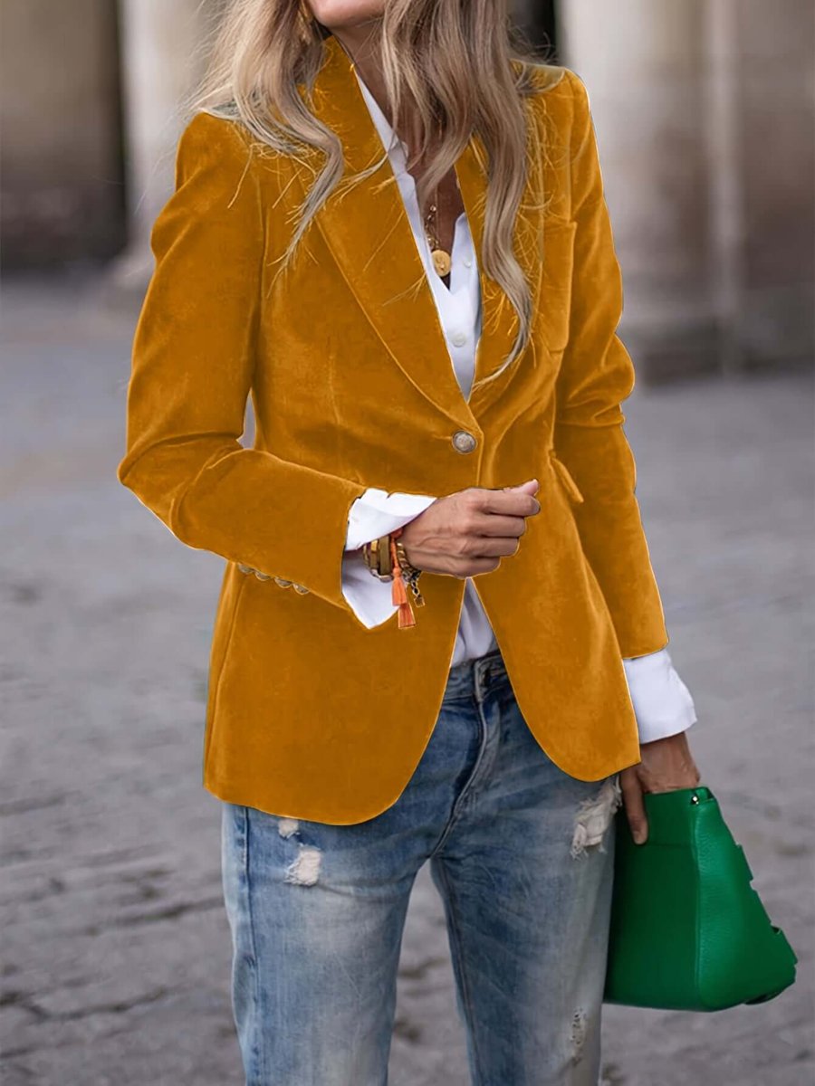 Charlotte | Women's Velvet Single-Breasted Blazer Vest Jacket