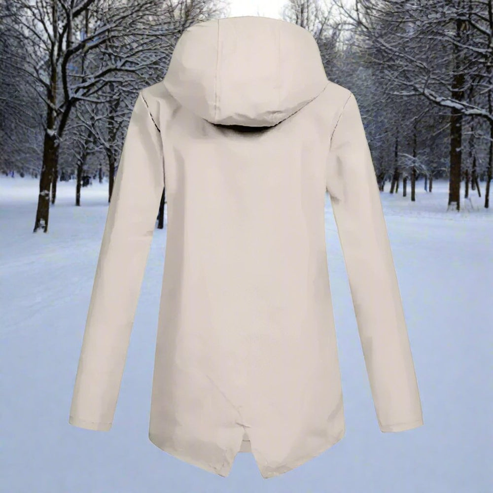 Layla | Women's Waterproof Hooded Rain Jacket Zip-Up Longline