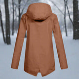 Layla | Women's Waterproof Hooded Rain Jacket Zip-Up Longline