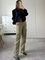 Stylish Women's Woven Bomber Jacket - Snap Front Closure & Ribbed Trim for a Trendy Look