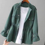 Charlotte | Women's Zip-Up Drawstring-Waist Utility Jacket - 4