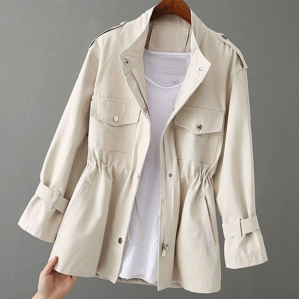 Charlotte | Women's Zip-Up Drawstring-Waist Utility Jacket - 5