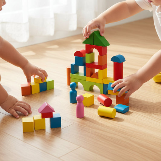Wooden Building Blocks Set – Stacking Design, Multi-Piece Sets & Storage Bucket