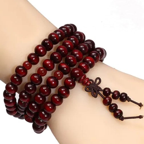 Natural Wooden Meditation Prayer Beads Bracelet | Handmade Spiritual Jewelry for Mindfulness & Relaxation