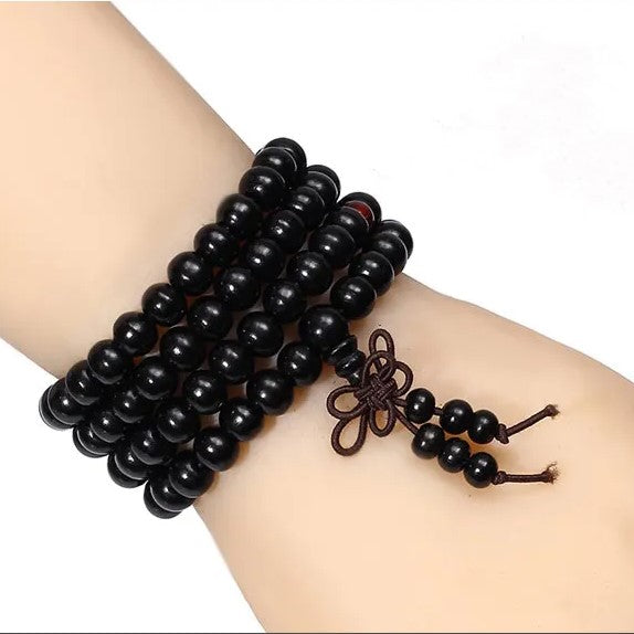 Natural Wooden Meditation Prayer Beads Bracelet | Handmade Spiritual Jewelry for Mindfulness & Relaxation