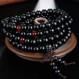 Natural Wooden Meditation Prayer Beads Bracelet | Handmade Spiritual Jewelry for Mindfulness & Relaxation