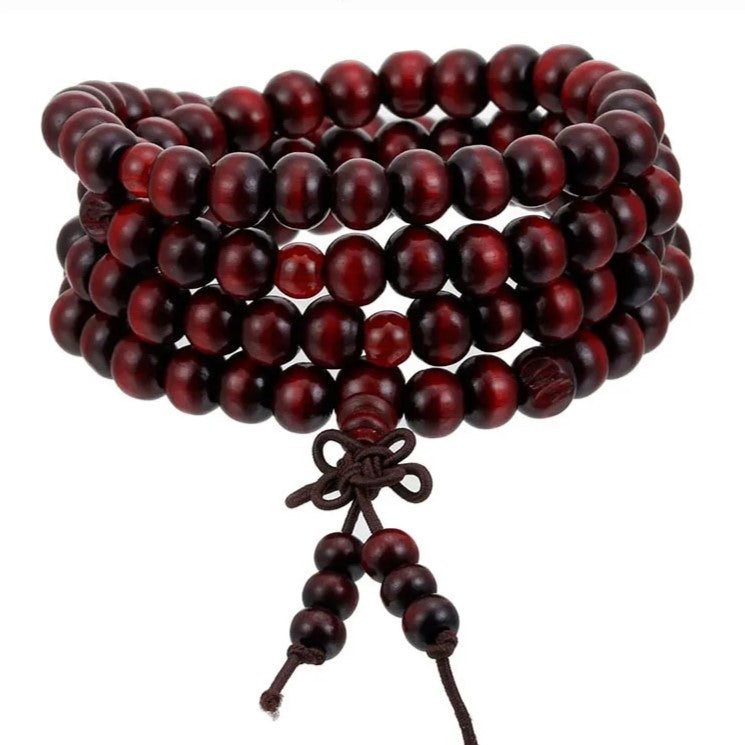Natural Wooden Meditation Prayer Beads Bracelet | Handmade Spiritual Jewelry for Mindfulness & Relaxation